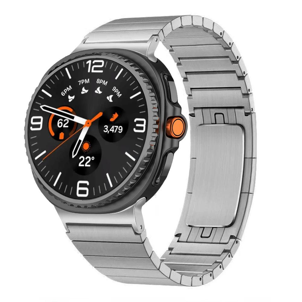 

Роскошный браслет из нержавеющей стали для Samsung Galaxy Watch 8 40 44 мм Металлический сменный ремешок для Galaxy Watch 8 Classic Ремешок для часов Galaxy 8-8 Classic серебряный