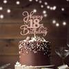 Sotpot 1 Pack 18th Birthday Cake Topper Double-sided Rose Gold Glitter Cake Pick Cake Decoration for Happy 18th Birthday Anniversary Party