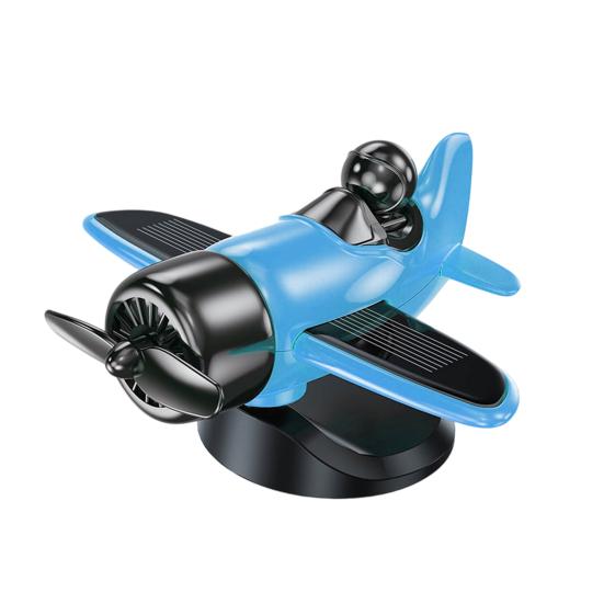 Solar Airplane Car Ornament Multifunctional Solar Powered 360-Degree Rotating Car Dashboard Airplane Ornament