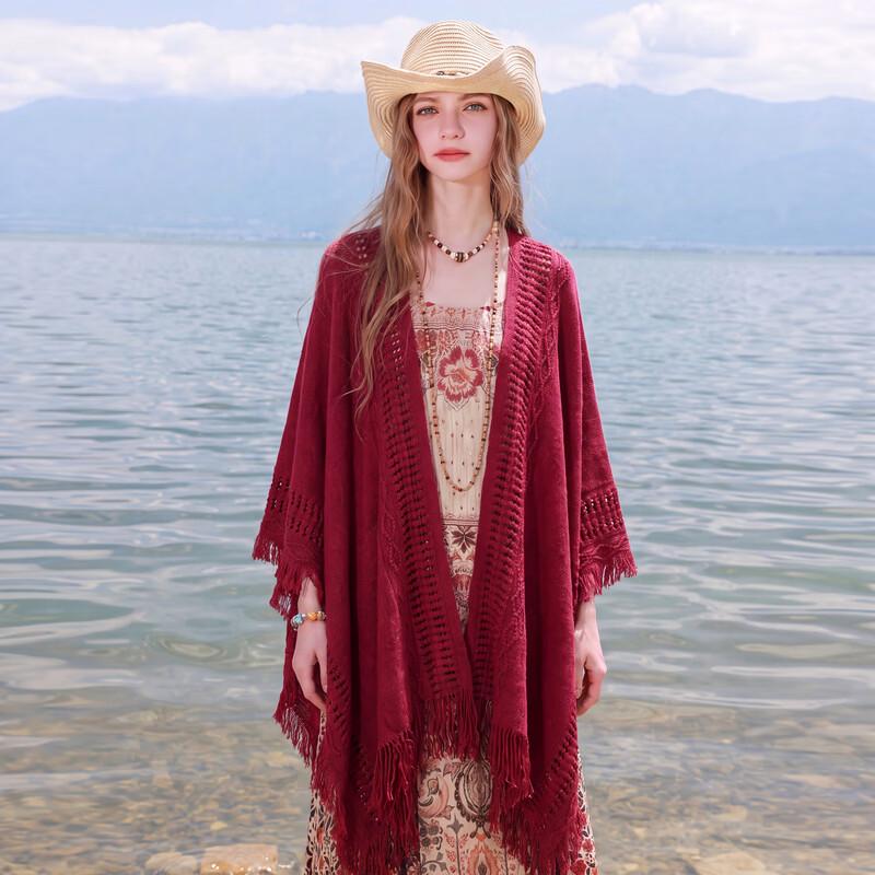 Women's Ethnic Style Tassel Knit Shawl