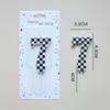 Checkerboard Number 0-9 Candle Birthday Party Decoration Black and White Checkered Card Number Candle
