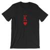 Queen of Hearts Playing Card T-shirt K Q Red Poker Card T Shirt Playing Card Cotton Tees Sustainable Unisex Classic Couple Gift