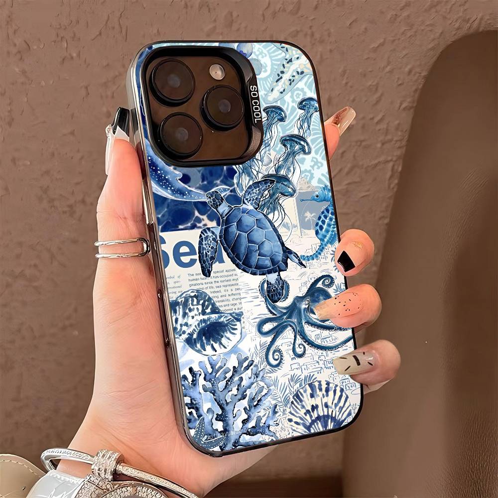 GETO SEA phone case for iPhone 17 17Air 16 15 14 13 12 11 Pro Max Plus Colorful Silver