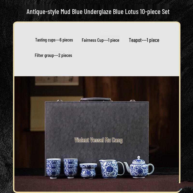 Shangqi Deluxe Blue & White Porcelain Tea Set