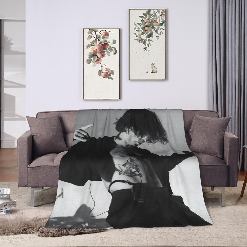 Damiano David Flannel Blankets Autumn Super Soft Throw Blanket for Kids Adult Home Decor Pattern Bedspread Sofa Bed Cover