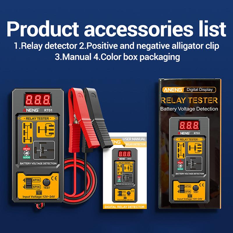 Rt01 Universal Car Relay Tester Voltage Tester 11-25V Ar Battery Automotive Led Indicator Light Relay Diagnostic Checker