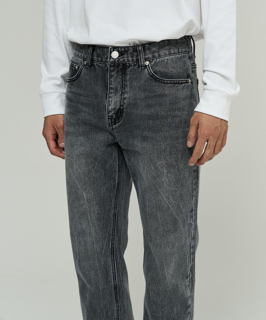 BLOND9 Washed Black Denim Pants [Straight Fit]