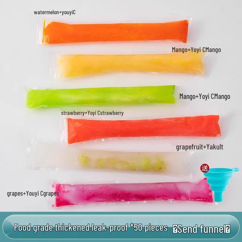 Disposable DIY Popsicle Bags - Self-Sealing, Food-Grade for Homemade Slushies