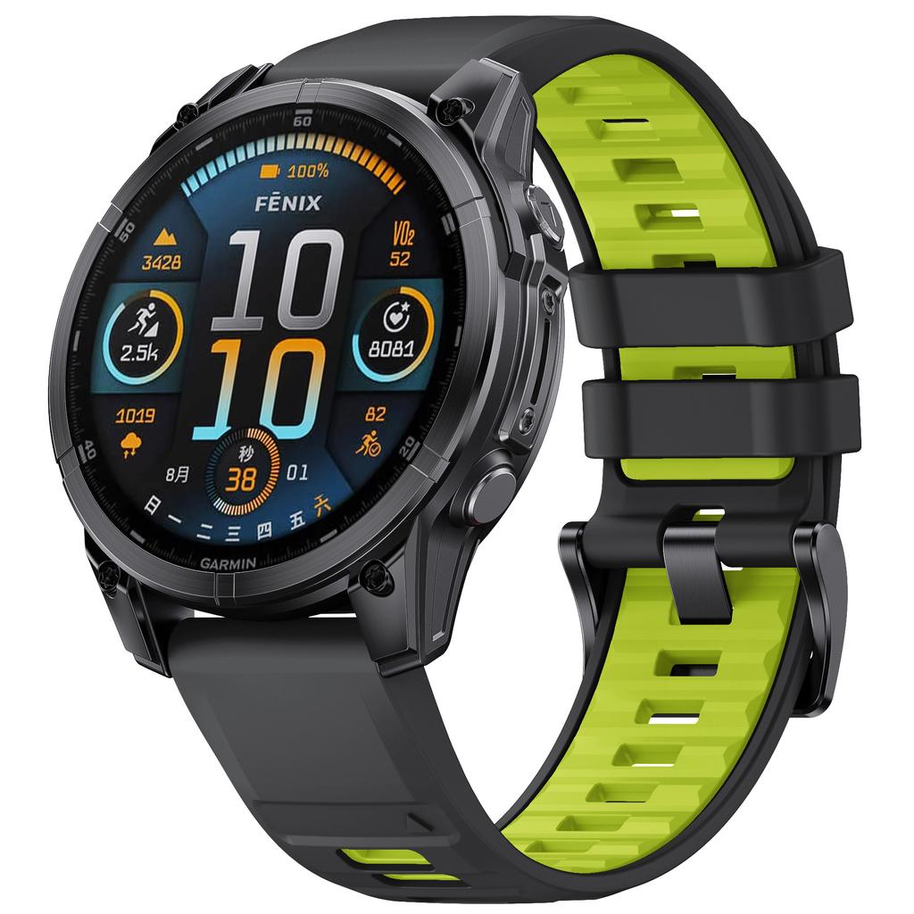 Rychloupínací 22mm 26mm řemínek na hodinky Fenix8 pro Garmin Fenix E 8 47mm 51mm 7 7X 6 6X/Epix Pro/Enduro 3 Dvoubarevný silikonový pásek náramek