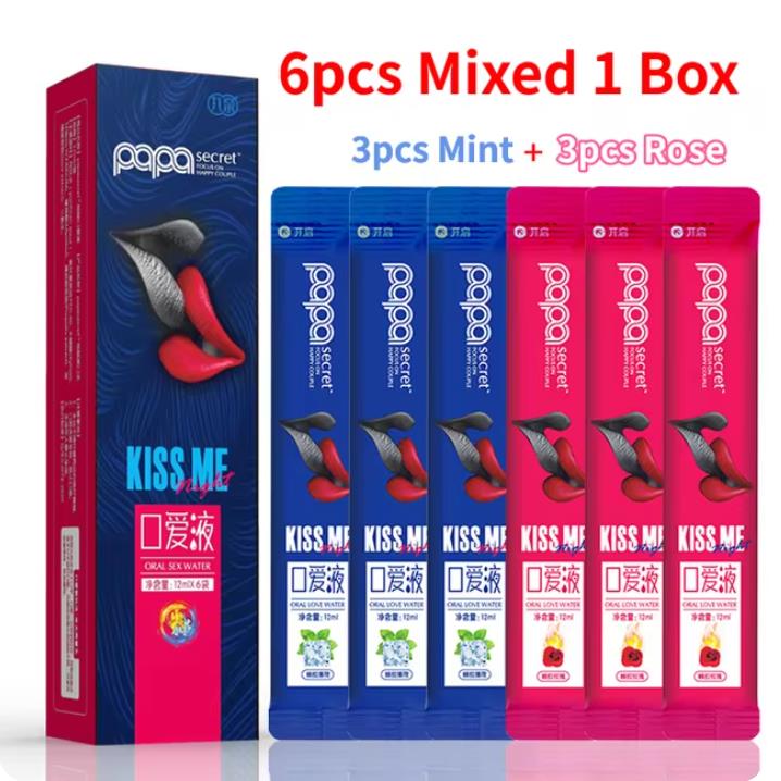 6pcs Oral Sex Water Liquid Edible Lubricant Strawberry Peach Flavor Ice Fire Lubricants Sex Toys for Women Men Couples Sex Shop