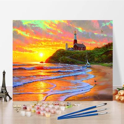 DIY Paint By Numbers Oil Painting Kit Canvas DIY Oil Painting By Numbers Wall Art Decorations for Home Gift Arts & Hobbies
