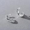 Premium Metal Tide Personality Exaggerated Fashion S925 Silver Needle Stud Earrings C Type Retro Earrings Light Luxury Earrings