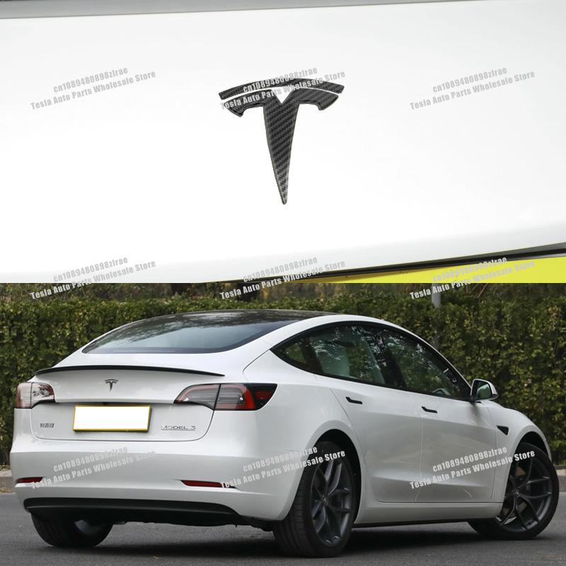 Tesla ABS Car Front Emblem Rear Trunk Emblem Stickes For Model 3 Mode Y logo replacement Front and Rear Decoration Accessories