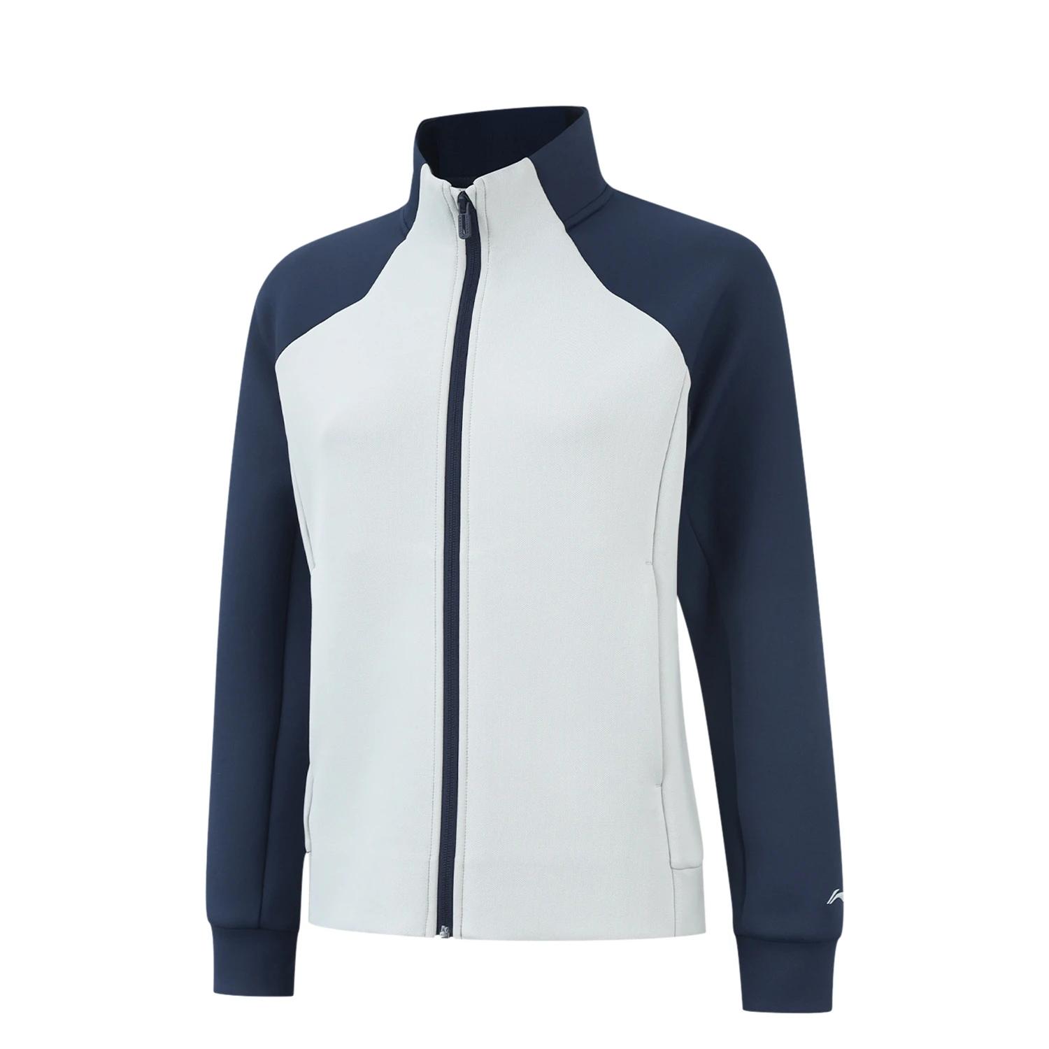 

Li-Ning Серия групповых покупок Стойка-воротник Молния Блок цвета Удобный Универсальный Повседневный Простой Спортивный Худи Женское худи AWDVA84-1 XL