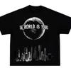 Mens Tshirt The World Belongs To You Fashion Sportswear Printed Commemorative Summer Edition for Men and Women Short Sleeves