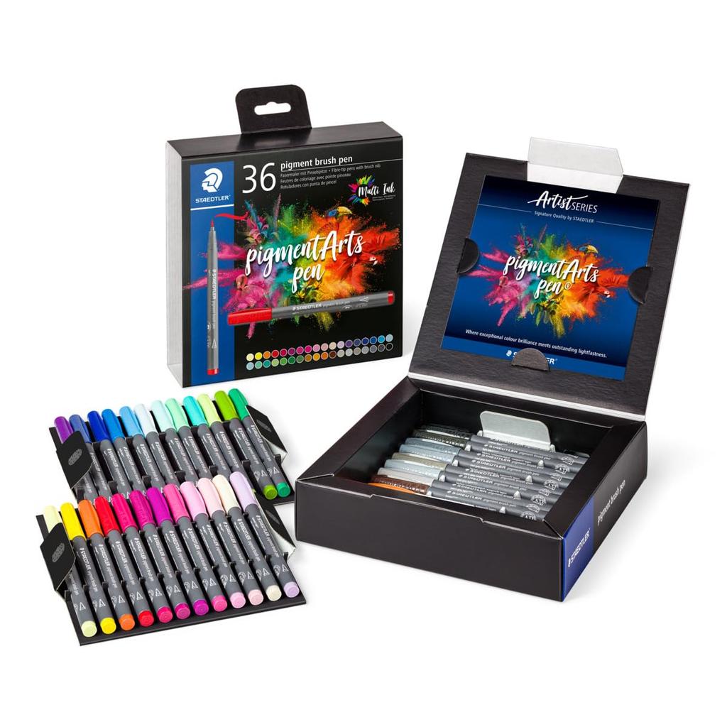 Staedtler Pigment Pinsel 36 1 Set Stifte, Farben, (371 C36)