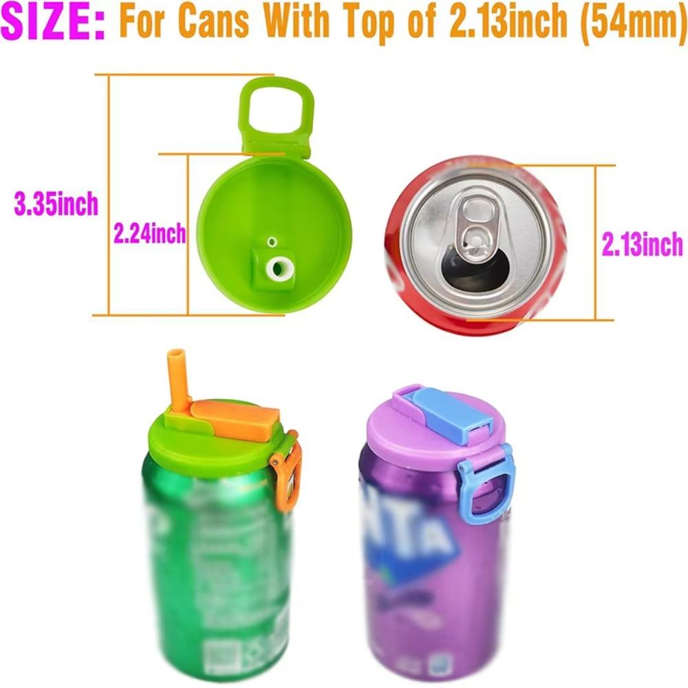 2pcs Reusable Soda Can Lid with Silicone Straw Canned Drink Top Cap Beer Can Cover  Cola
