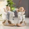 Painted Ceramic Family Figure Statue Decorative Figurines Quality Porcelain Crafts Portrait Sculpture Home Decoration Modern