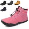 Barfußstiefel Damen Winter Schneestiefel für Herren Plüsch Warme Knöchelschuhe Rutschfeste Outdoor Wasserdichte Wanderschuhe Übergröße