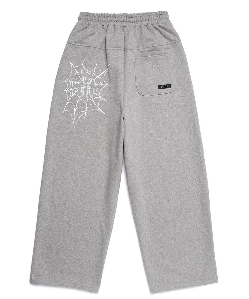 D.XO.H Spiderweb Thunder Logo Big Wide Pants Gray