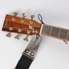 Gitarrengurt aus Baumwolle mit Enden aus echtem Leder für Akustik-/Elektro-/Bassgitarre mit 1 Gurtknopf aus PU-Leder und 2 Gurtverschlüssen