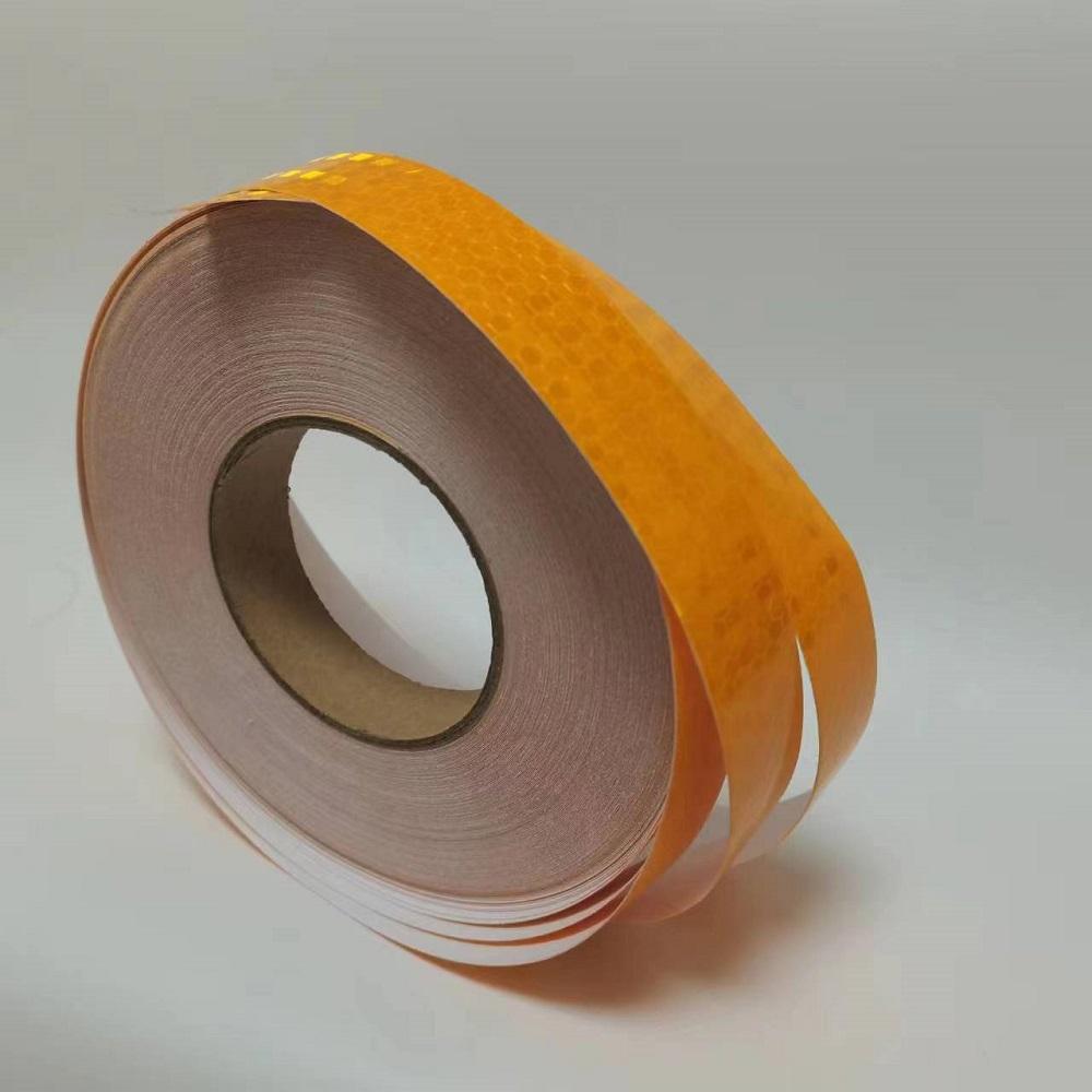 2.5cm*50m Bike Wheels Reflective Stickers Cycling Reflectors Strip Adhesive Tape Orange-yellow Decal For MTB Bicycle Helmet Car