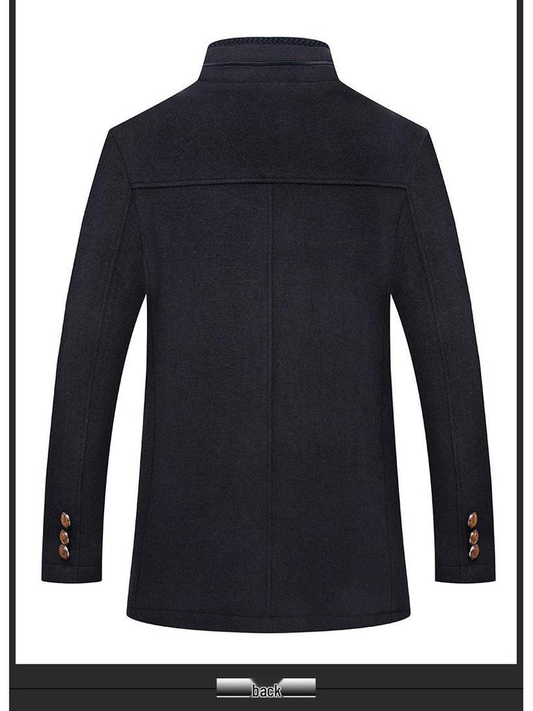 Męski wełniany płaszcz z podwójną klapą - Modne okrycie wierzchnie jesienno-zimowe