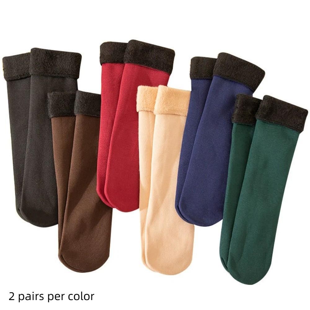

12Pairs Simple Thicken Warm Socks Solid Color Winter Socks Women Autumn Winter 12Pairs