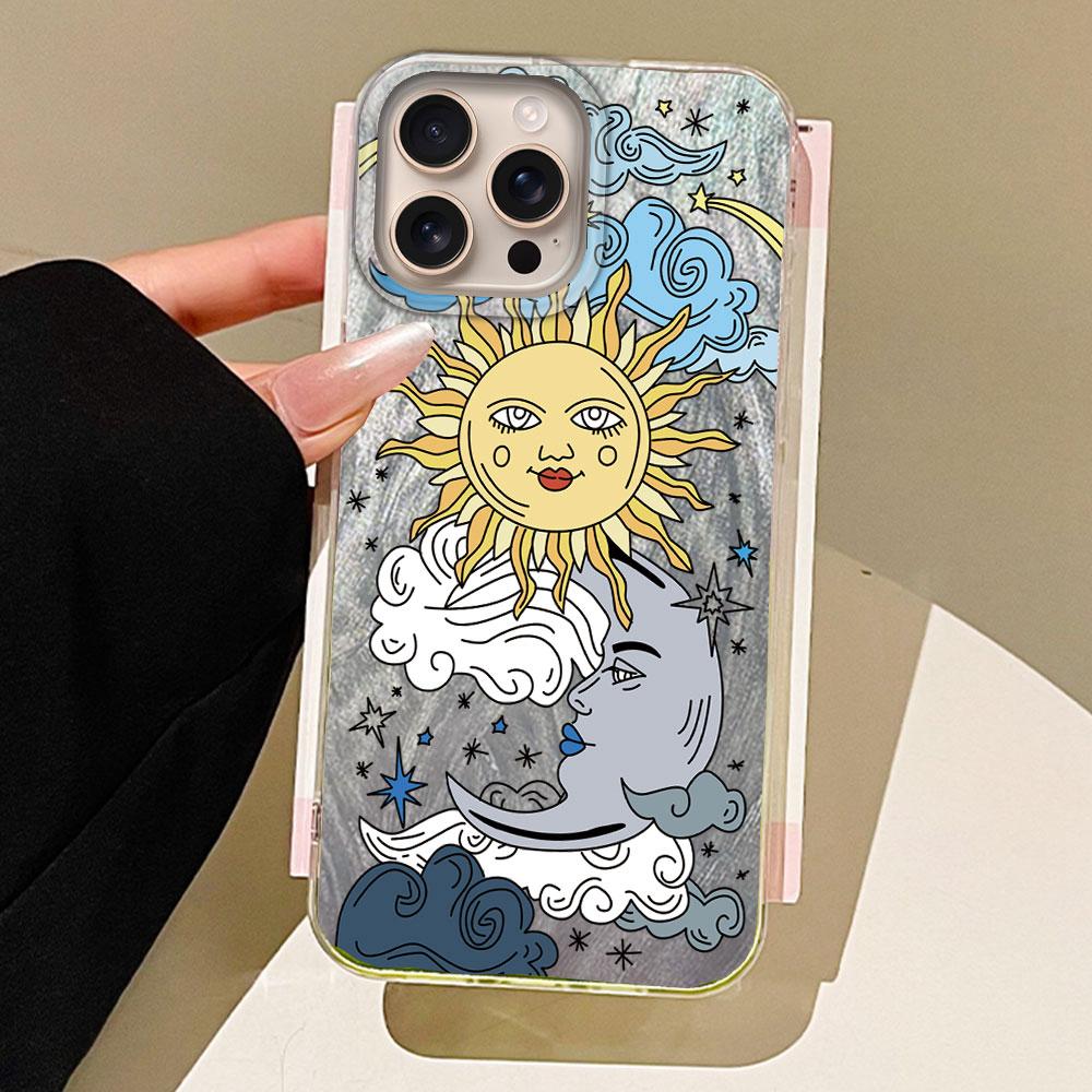 Retro Style Face Sun Stars Cartoon Phone Case for iphone 16 15 14 7 8 Plus 13 Pro Max X XS XR SE 2022 Shell Silicone Back Cover