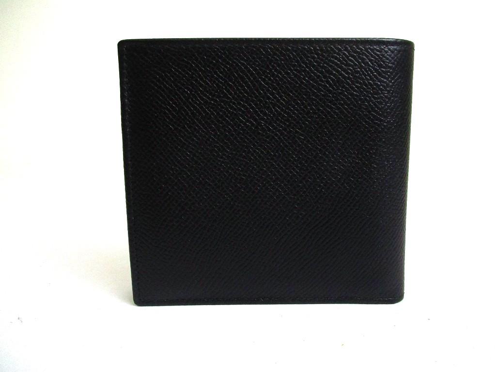 Authentic BVLGARI Black Leather Classico Bifold Wallet Compact Wallet #b167  Open box