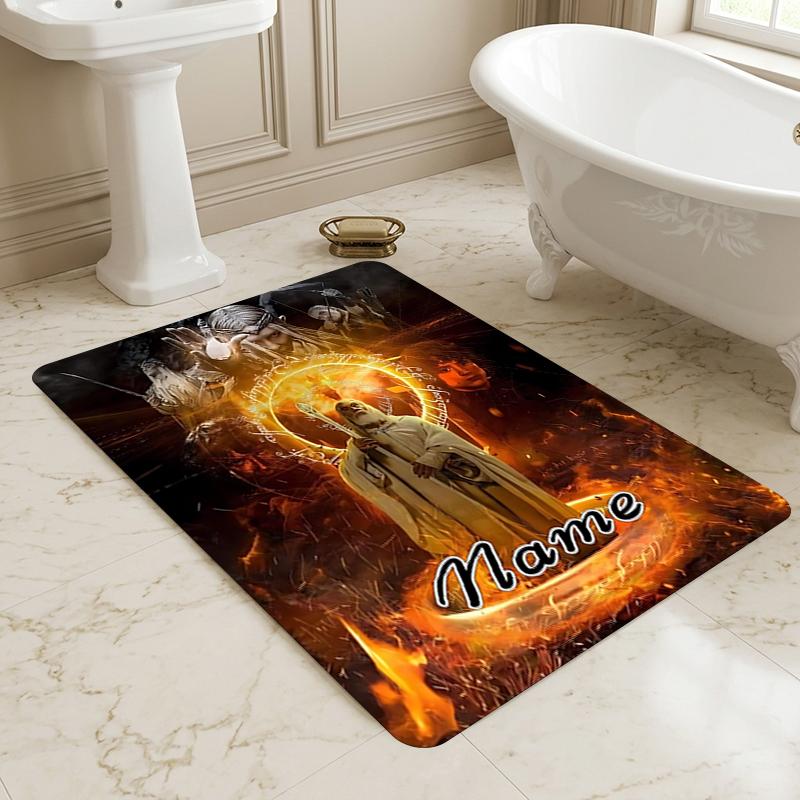 Custom Name Knightly Shield Living Room Non-Slip Area Rug Soft Carpet for Bedroom Kids Playroom Sofa Office Home Decor Doormat
