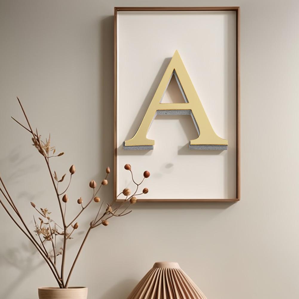 Stikere de Perete Acrilice 3D cu Litere Engleze de 20cm, Litere Decorative, Decorațiuni de Perete, Ornamente de Perete cu Alfabetul Auriu pentru Artă Murală