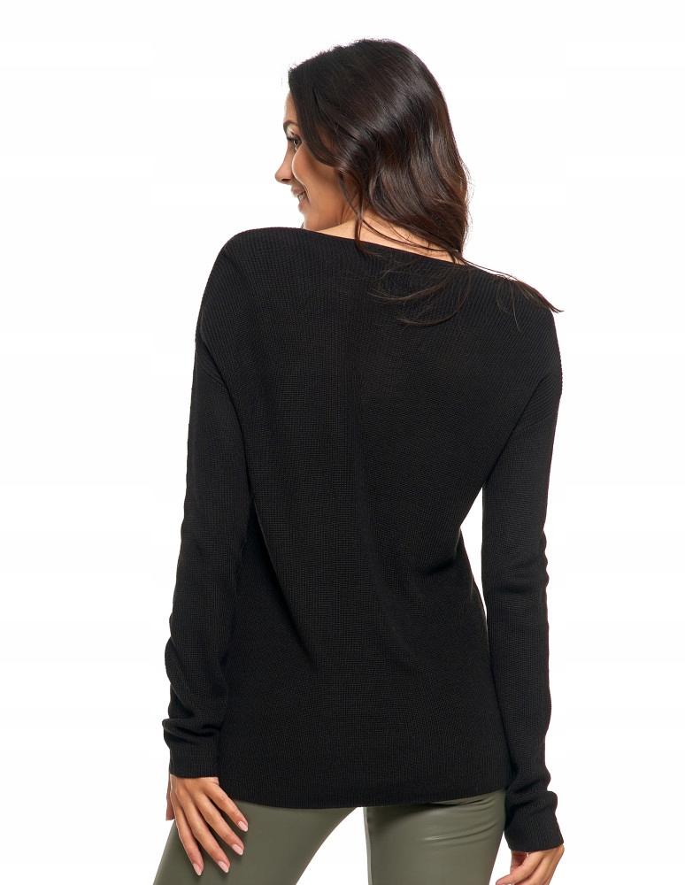 Thin Women's Classic Knitted Sweater with Long Sleeves MORAJ XL black