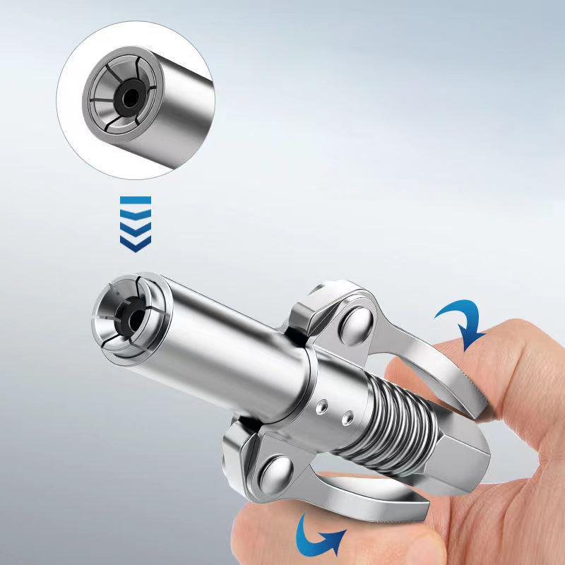Grease Gun Coupler Quick Lock Nozzle NPTI/8 10000PSI For Easy Lock-on Manual Air Electric Grease Gun Adapter