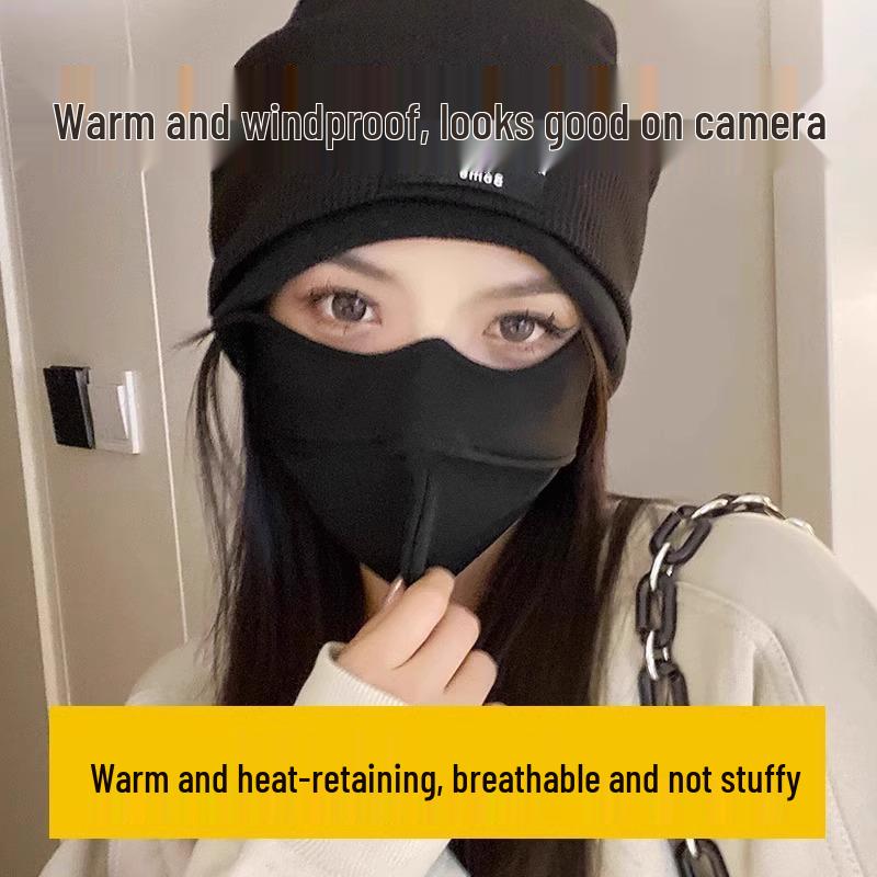 Women's Windproof & Coldproof Warm Mask - Autumn/Winter, Small Face Design, Eye Corner Protection, New Anti-UV Style.
