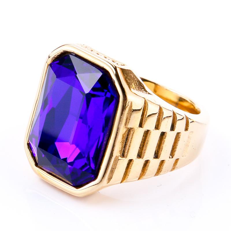 Vintage Men's Square Carnelian Signet Ring In Colorful Stone Statement Black Stainless Steel Ring for Man Wholesale