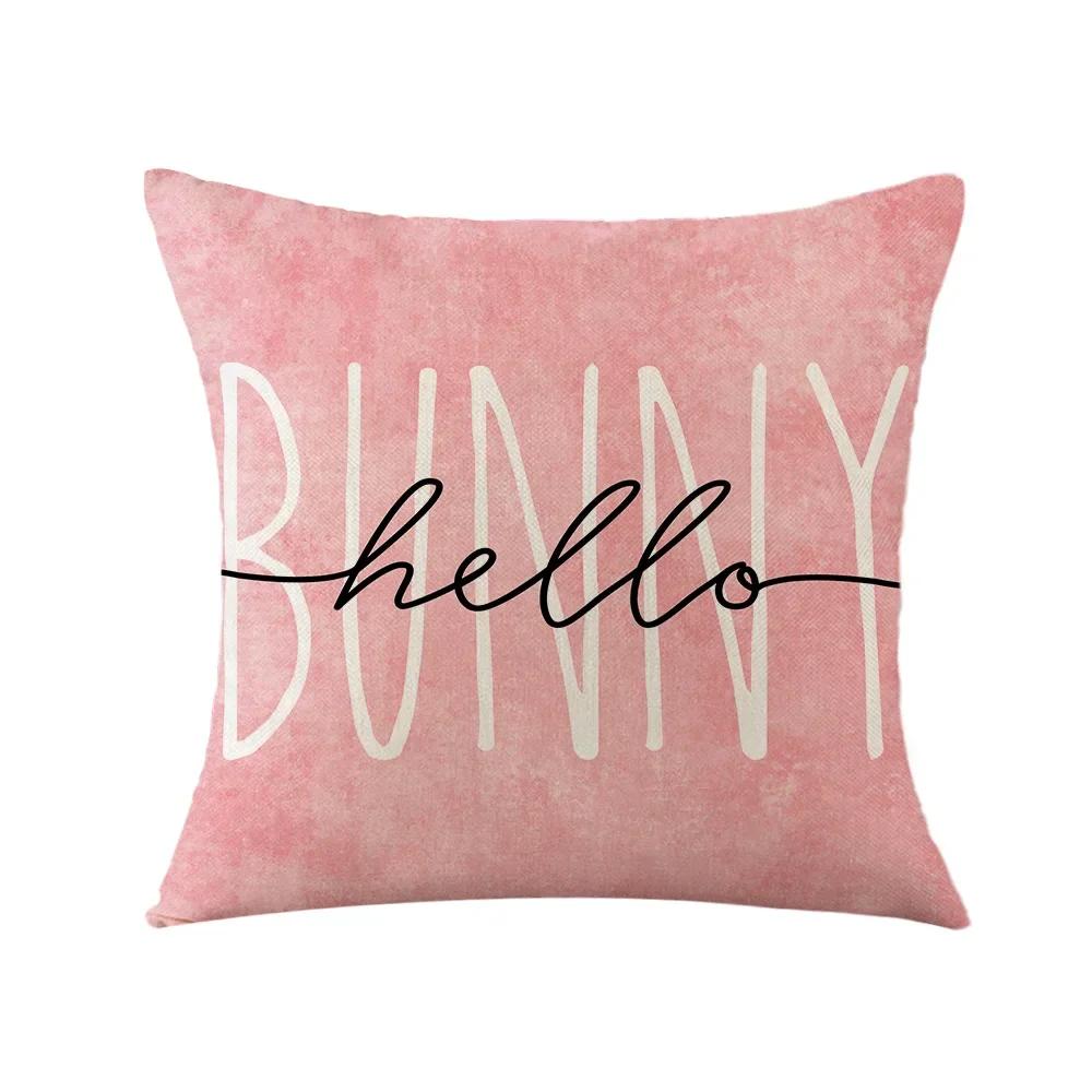Easter Decor Pillowcases 45x45cm Linen Pillow Cover Easter Decorations Favors Pillows Cushion Cover Easter Bunny Eggs Pillowcase