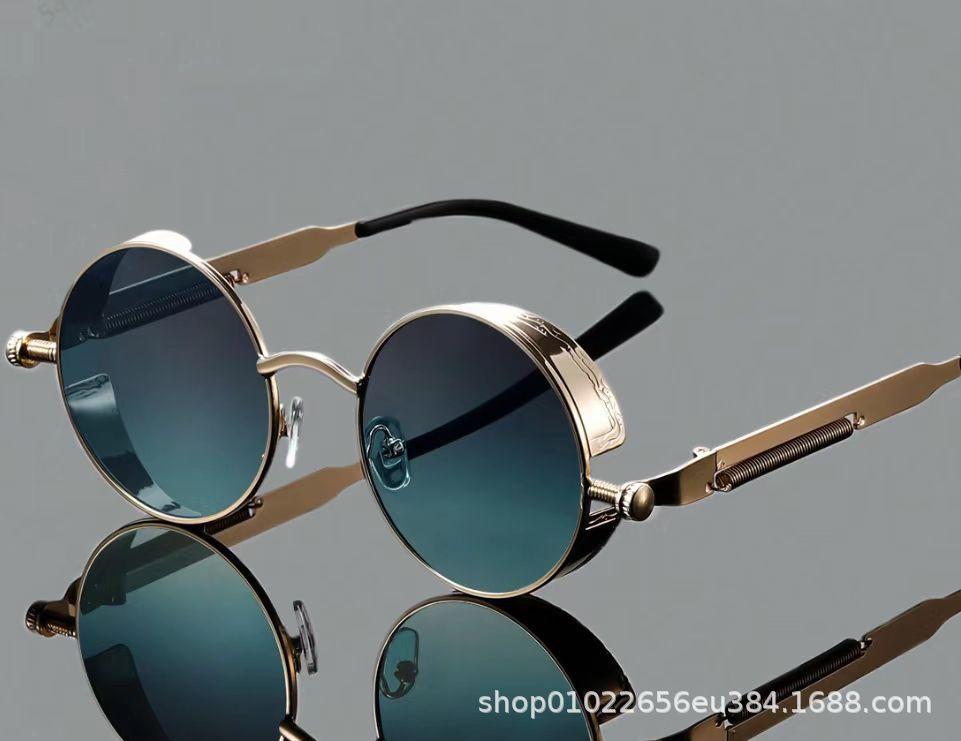 New European and American Street Shooting Hip-hop Sunglasses, Cross Glasses, Personalized Block Glasses, Retro Punk Series Sunglasses for Men