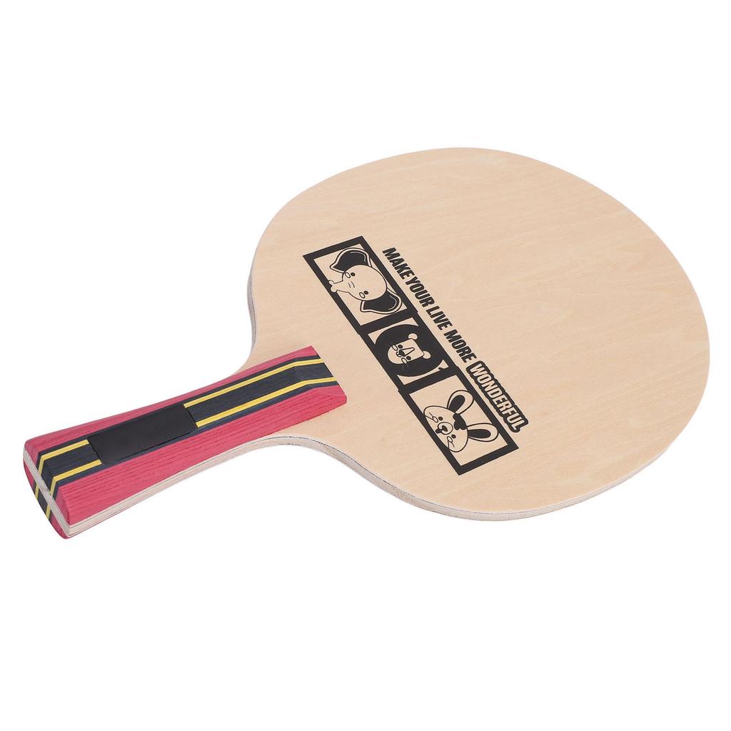 Table Tennis Racket Paddle Table Tennis Equipment for Kids 5 Layers Pure Wood Baseboard Basswood