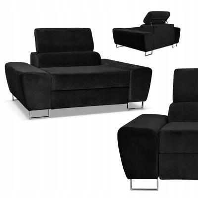 Bosso Lounge Chair Family Furniture Black Velvet Reclining Headrest