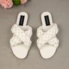 Summer Women Sandals Flat Heels Fashion Cross Woman Beach Shoes Outside Wear Brand Woven Large Size 41 Ladies Sandalias