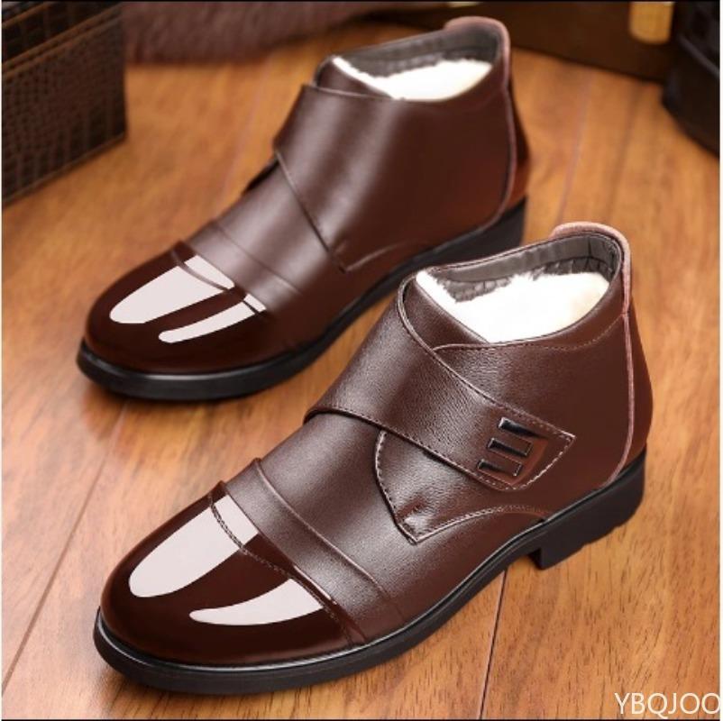 Fashion Winter Cotton Shoes Waterproof Thickened High Cut Simple Comfortable Cotton Boots Daily Anti Slip Wear-resistant Men's Shoes