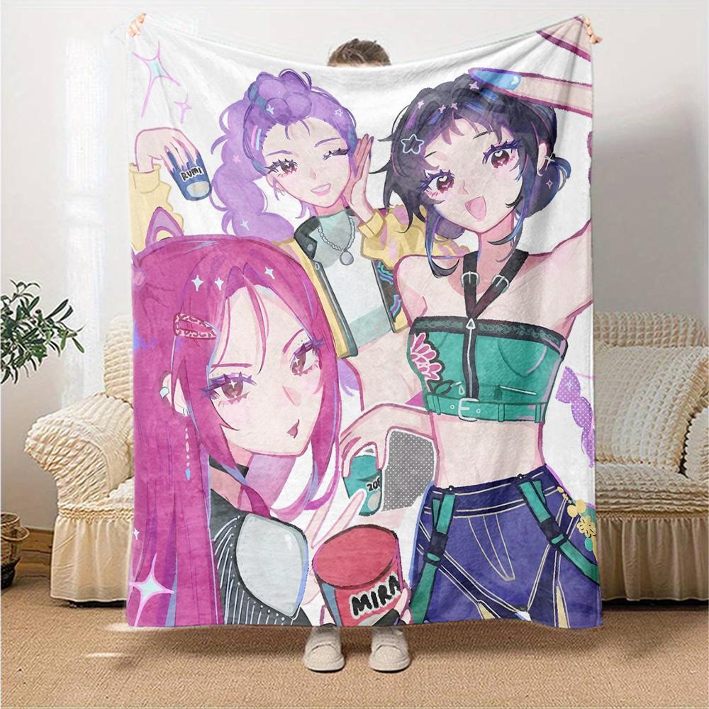 1pc KPop Demon Hunters3 Blanket, Gift, for Men and Women, Soft Blanket, Good for Sofa Bed Couch Travel, Lightweight Flannel Blanket