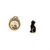 Antique Cat Photo Frame Vintage Animal Figurine Round Resin Sculpture Ornate European Desktop Wall