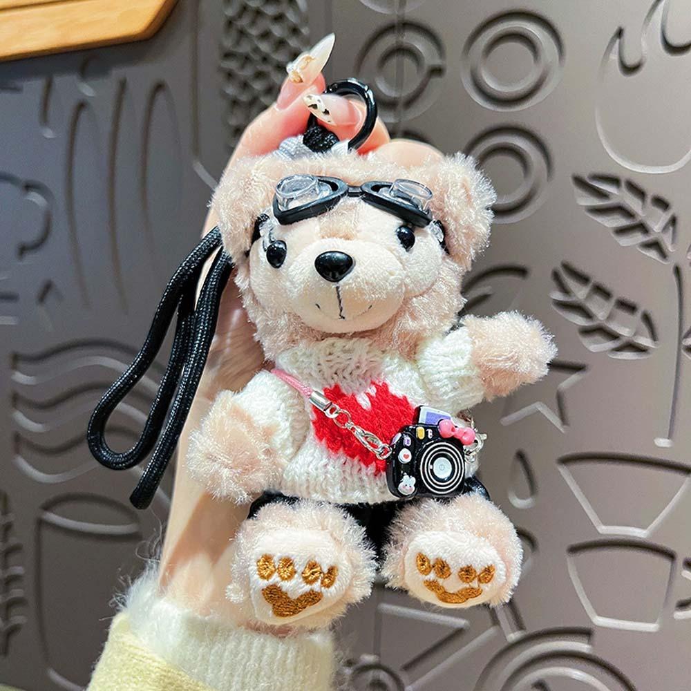 Bag Pendant Pilot Bear Keychain Stuffed Animal Plush Bear Dolls Decoration