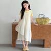 Koreanischer Stil Spitzen Sommer Zweiteiler Kleid mit unregelmäßigem Patchwork - Schichtendesign Midi