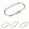 D Shape Titanium Alloy Screw Lock Carabiner Clip Hook Keychain Camping