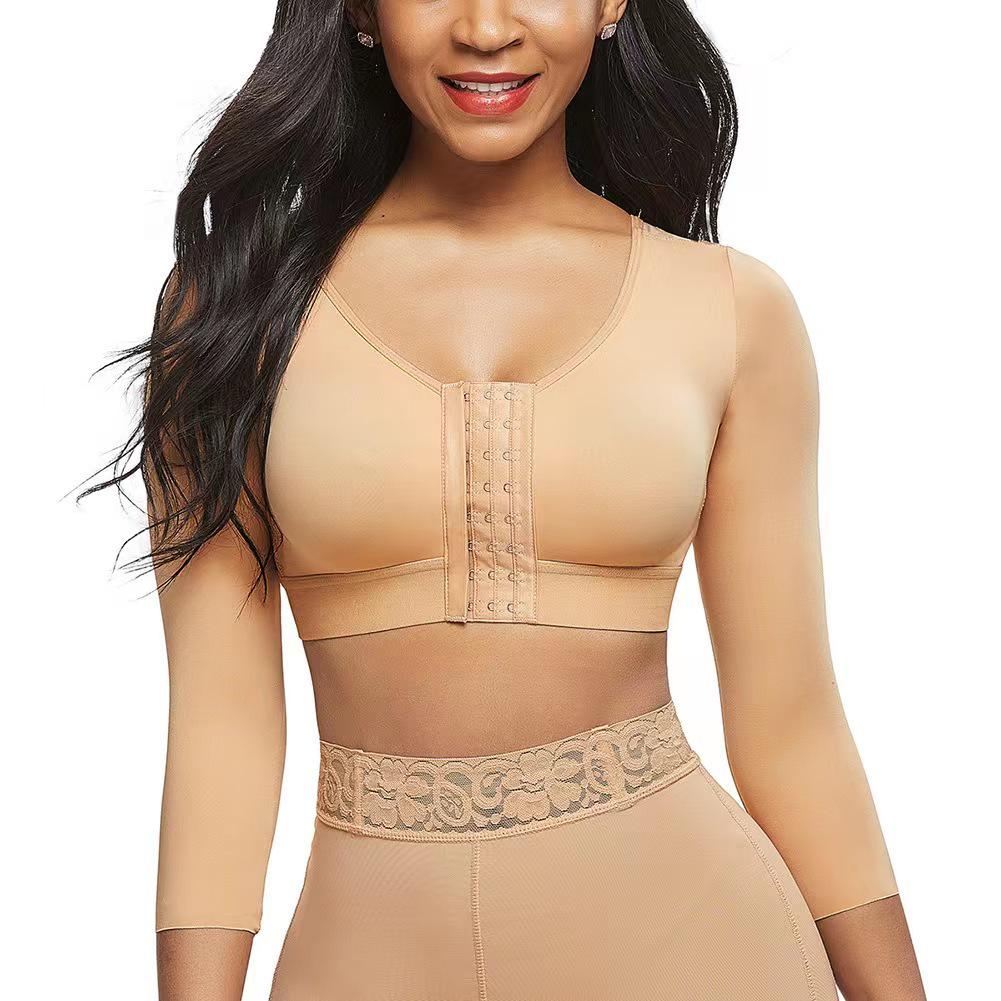 European & American Front Buckle No-Wire Sports Bra with Adjustable Sleeves 