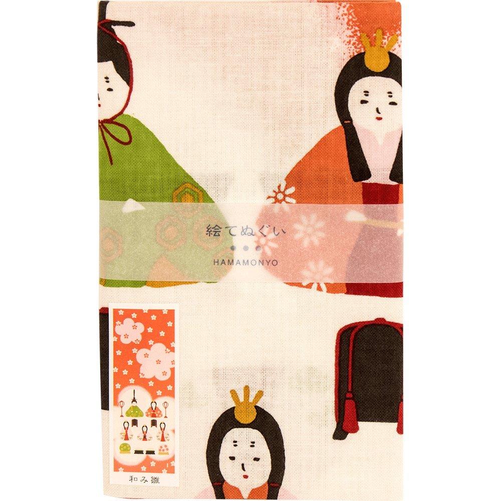 Hama Pattern Painted Tenugui Japanese Dolls