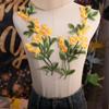 2pcs Green Leaf Clothing Applique Exquisite Clothes Patches Daisy Flower Embroidered Patches  Sewing